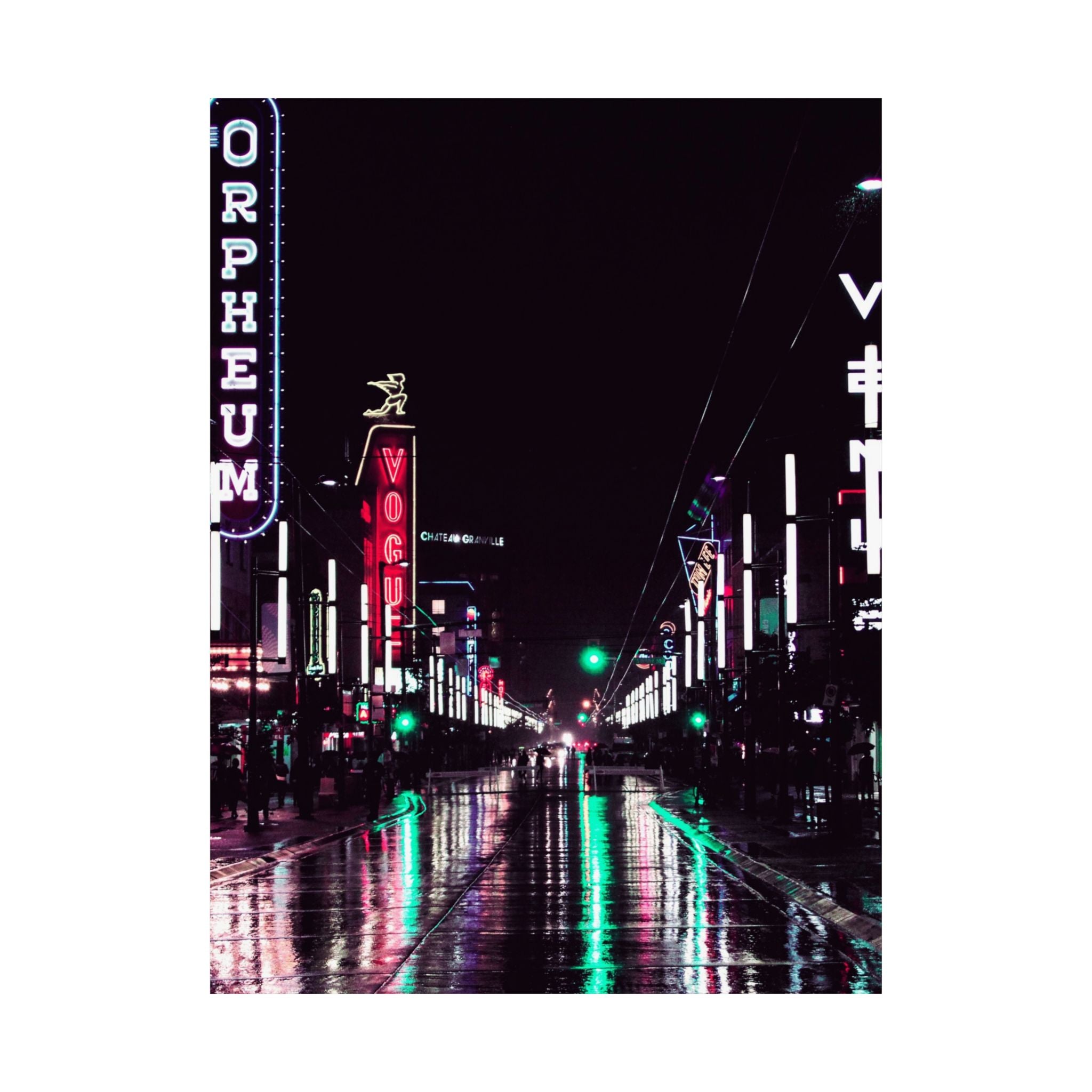 Cyberpunk Slick Street Poster - Neon Alley Art Print
