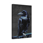 Blue Crow Canvas Wall Art - Surreal Raven Bird Decor