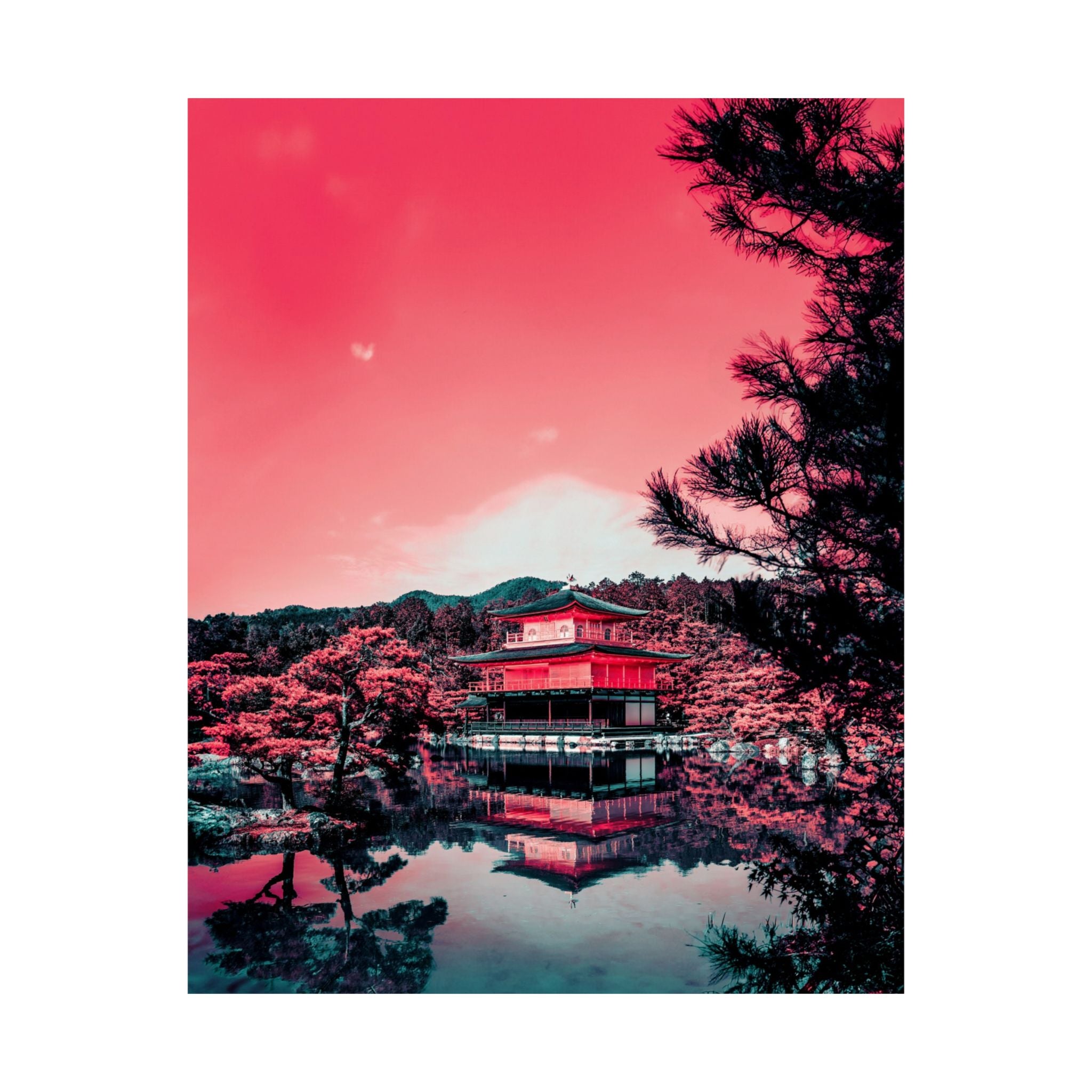 Red Forest Poster - Abstract Crimson Landscape Art Print