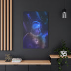 Figure in Space Canvas Wall Art - Cosmic Silhouette Decor