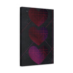 Three Hearts Level One Retro Gamer Canvas Art | Minimalist 8-Bit Pixel Love Wall Decor
