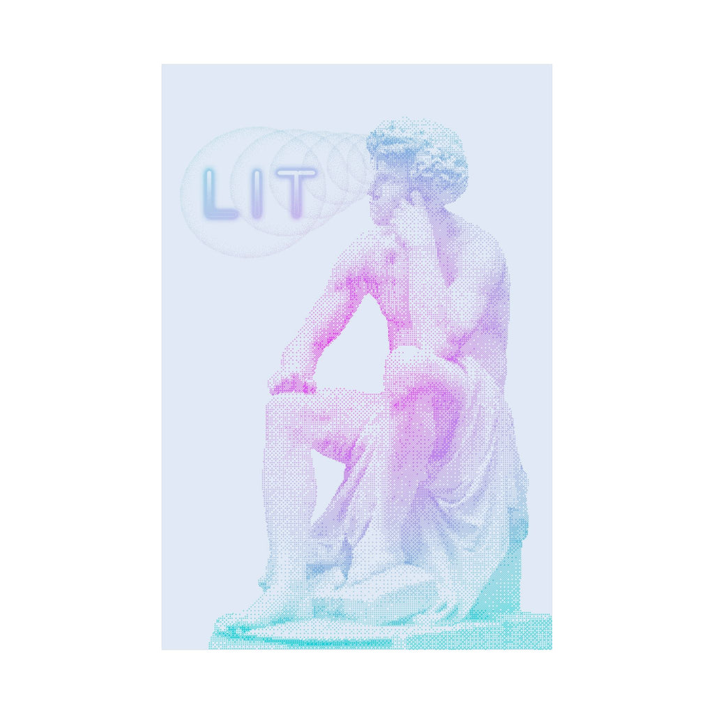 Lit Thinker Poster - Psychedelic Abstract Portrait Art Print