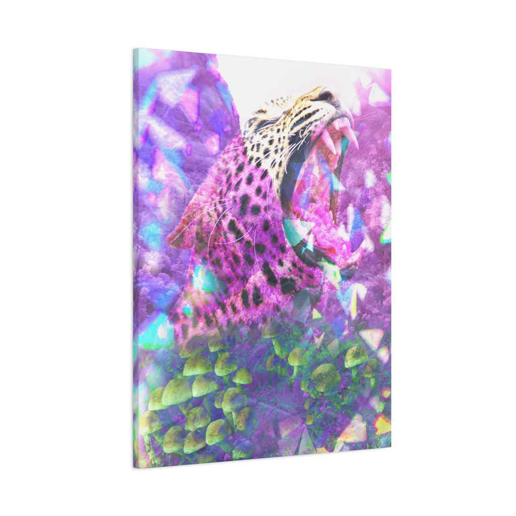 Vibrant Roaring Leopard Matte Canvas Wall Art
