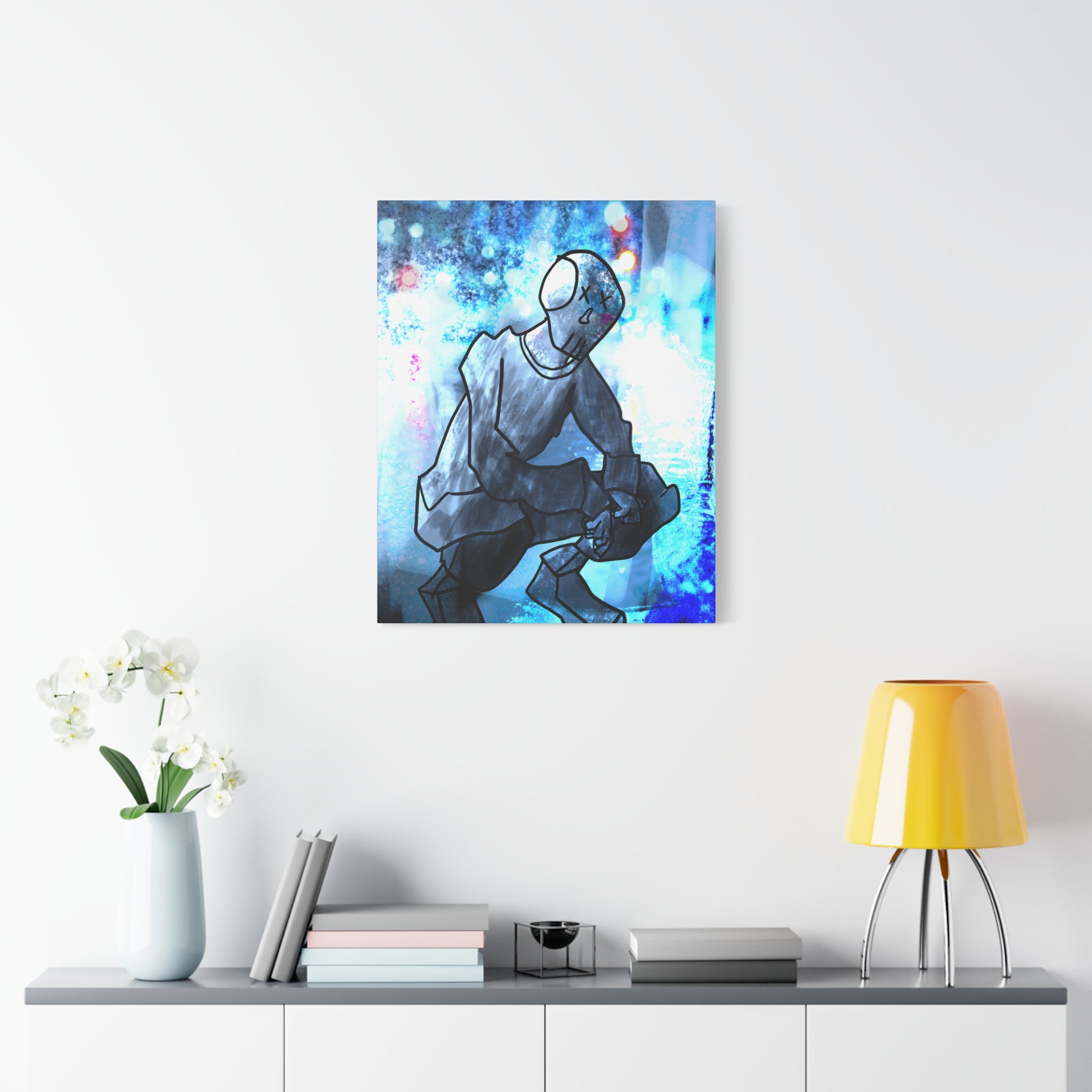 Robot Man Canvas Wall Art - Cyberpunk Android Dystopian Decor