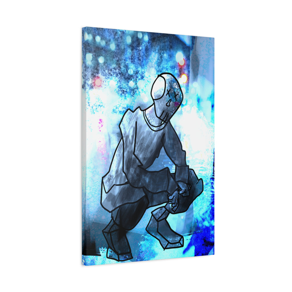 Robot Man Canvas Wall Art - Cyberpunk Android Dystopian Decor