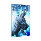 Robot Man Canvas Wall Art - Cyberpunk Android Dystopian Decor