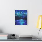 Cosmic Frosted City Canvas Wall Art - Winter Cityscape Decor