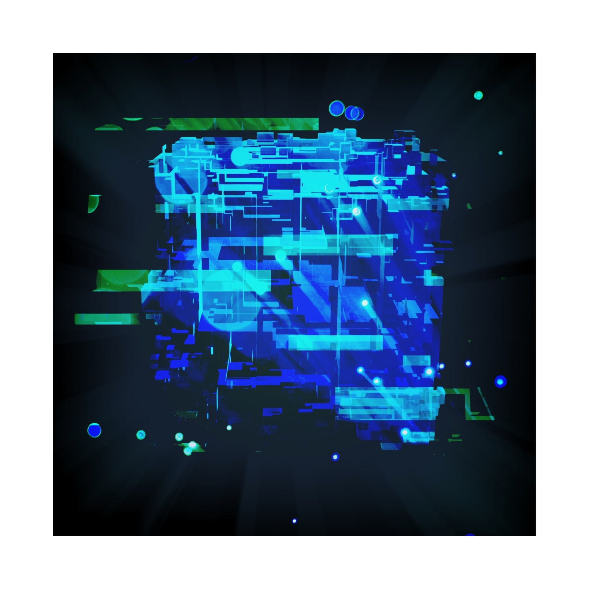 Vibrant Data Cube Matte Vertical Poster - Stunning Digital Art for Home Decor