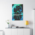 Grunge Paint Blast Canvas Wall Art - Abstract Graffiti Astronaut Decor