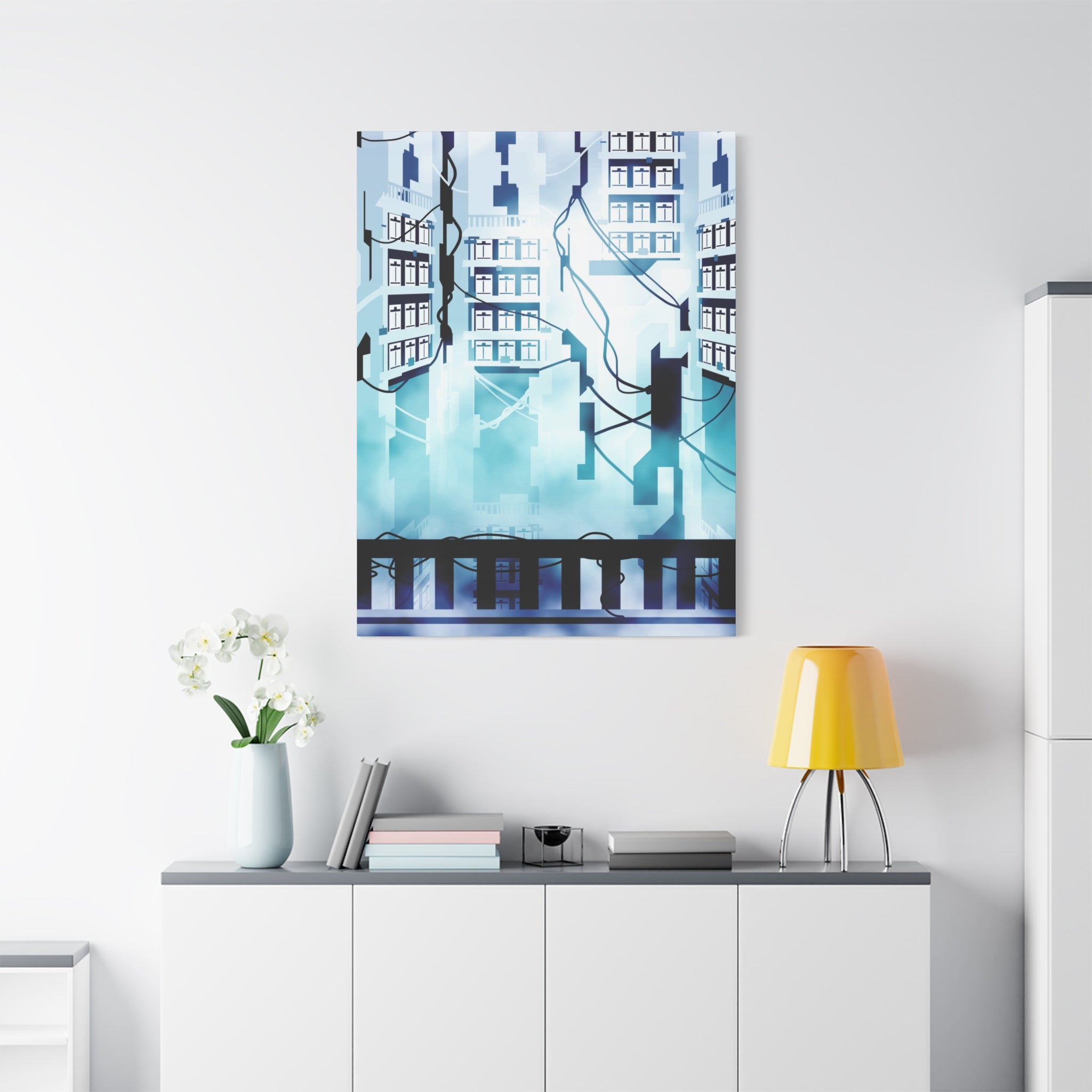 Memory Chamber Canvas Wall Art - Futuristic Sci-Fi Interior Decor