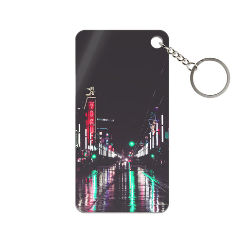 Cyberpunk Slick Street Keychain - Neon Alley Acrylic Charm