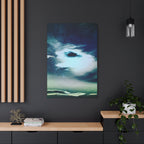 Sunset Space Mountains Canvas Art | Retro Vaporwave Galactic Landscape Wall Decor