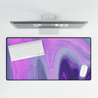 Into The Night Desk Mat - Purple Pink Abstract Mouse Pad