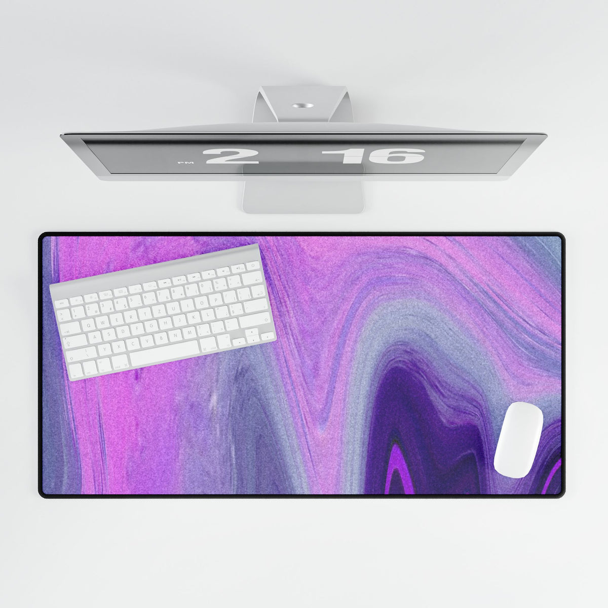 Into The Night Desk Mat - Purple Pink Abstract Mouse Pad