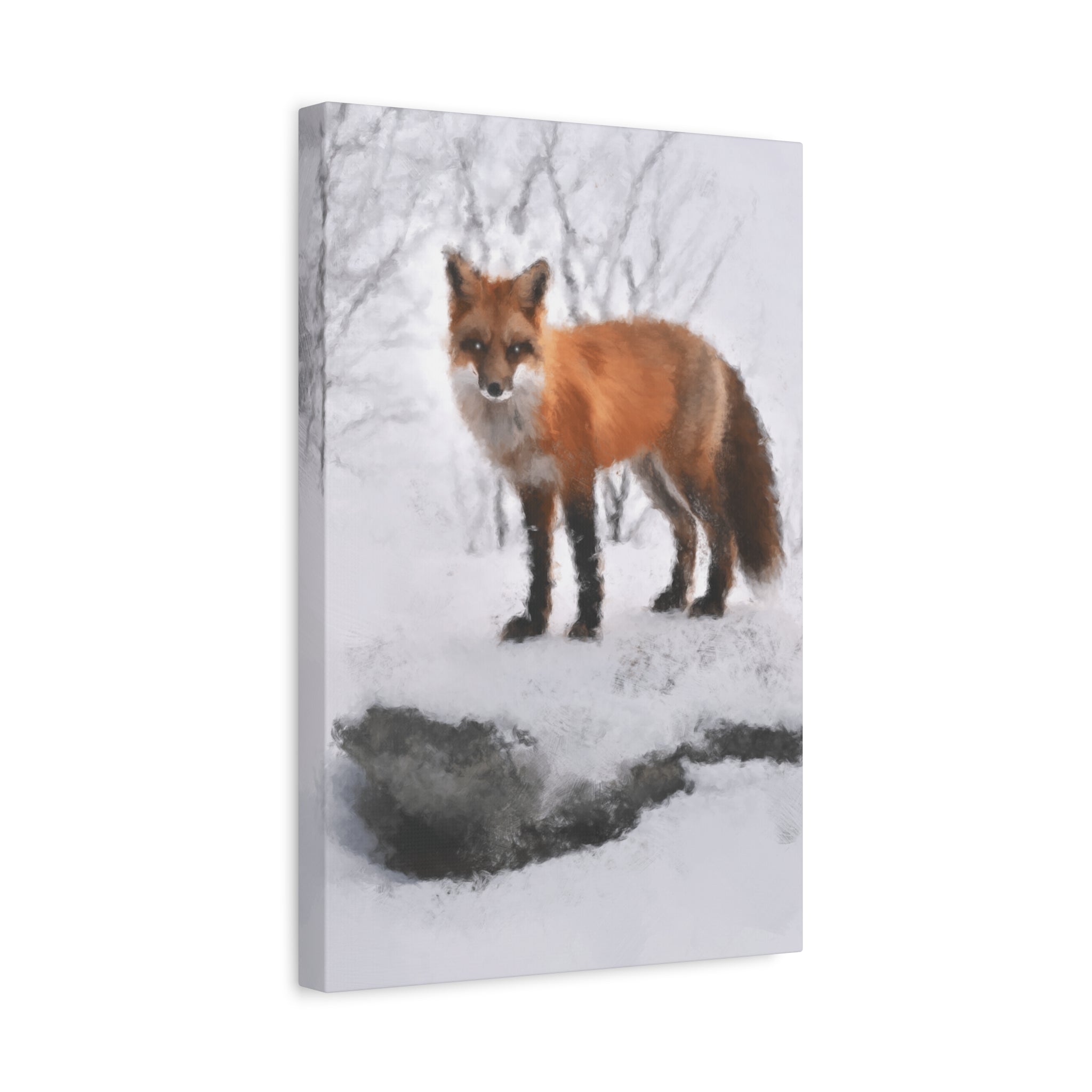Spirit of the Fox Canvas Wall Art - Psychedelic Geometric Wildlife Decor