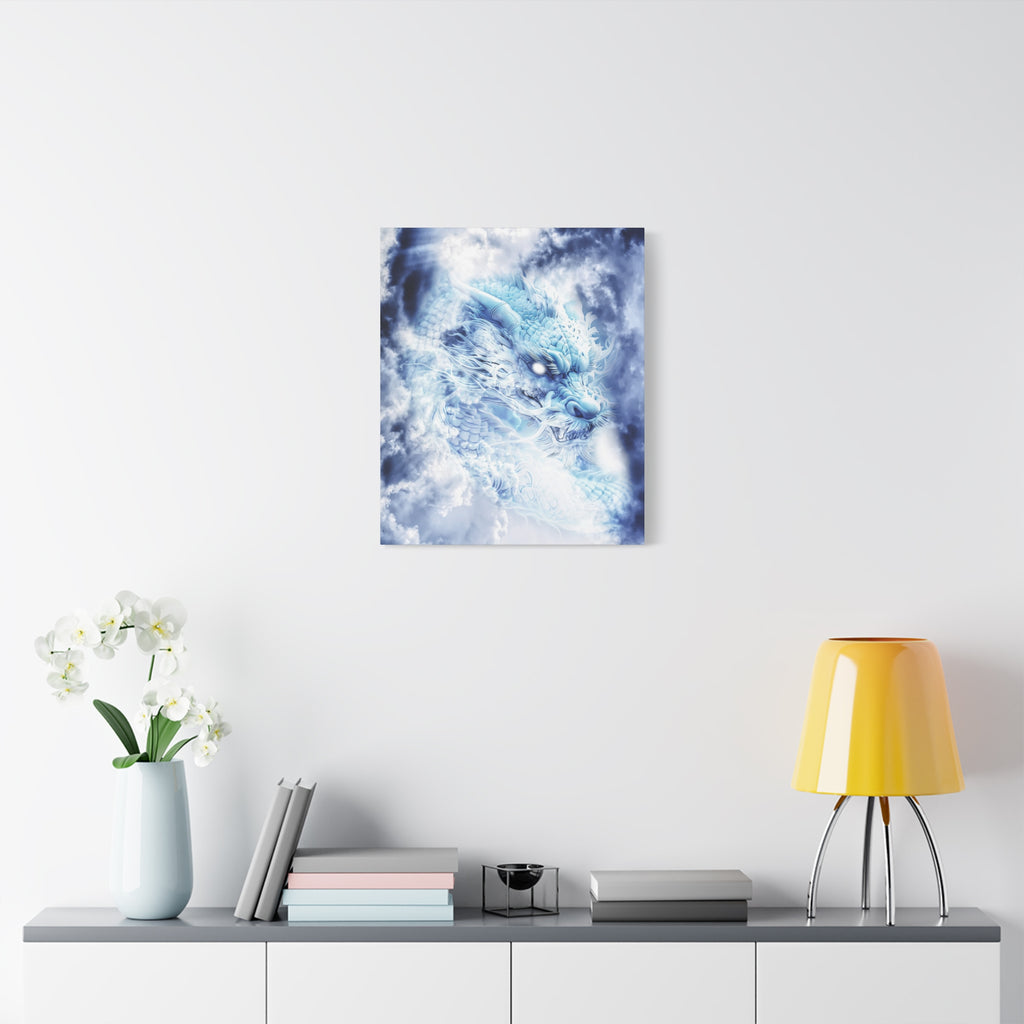 Blue Sky Dragon Canvas Wall Art - Celestial Fantasy Decor