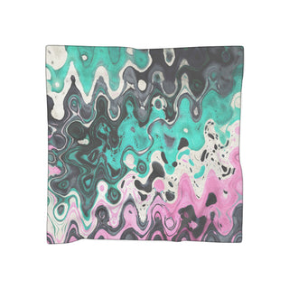 Mint Drip Scarf - Psychedelic Abstract Art Shawl
