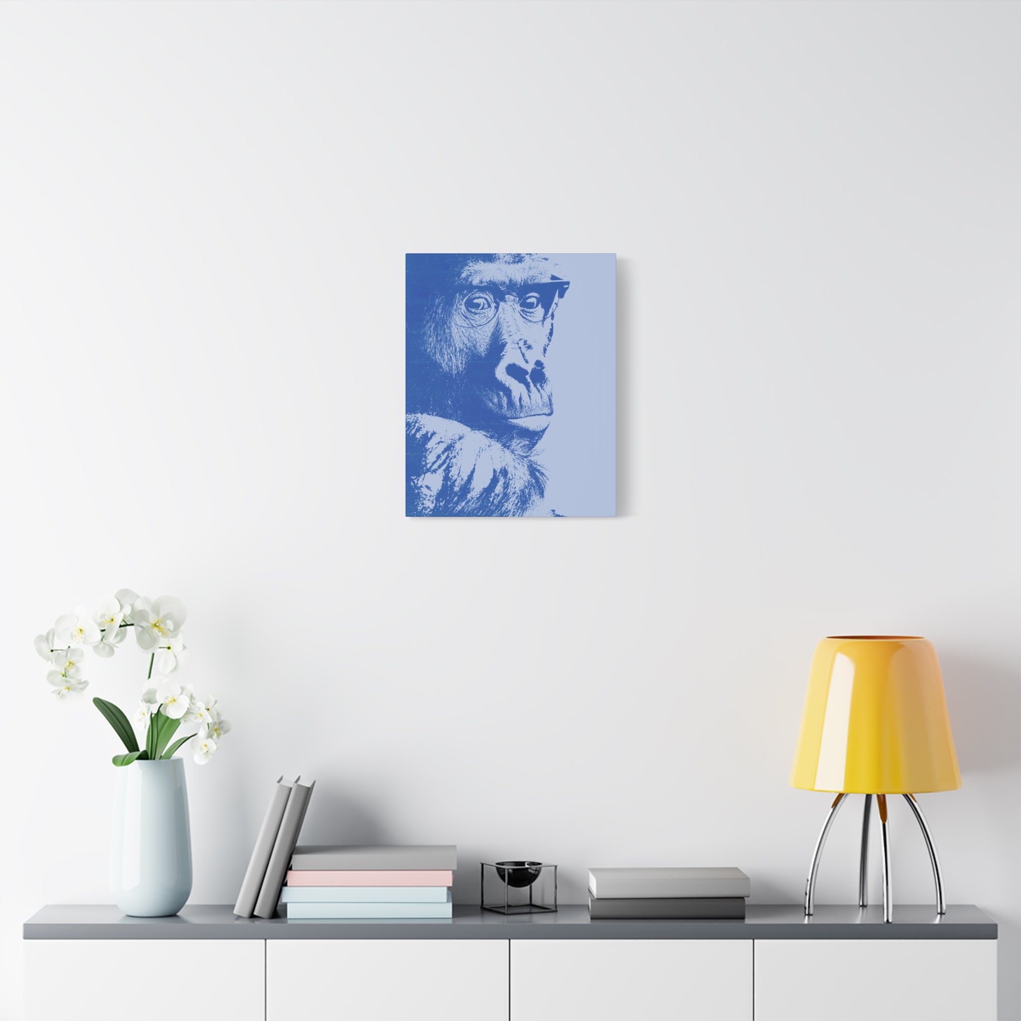 Educated Gorilla Canvas Wall Art - Abstract Modern Primate Decor