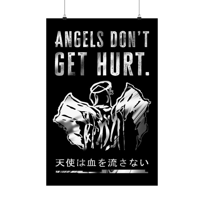 Angels Don't Get Hurt Poster - Grunge Angel Art Print
