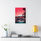 Red Forest Framed Poster - Enchanting Landscape Wall Art