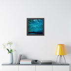 Serene Blue Sunrise Framed Poster - Calm Lake Landscape Wall Art