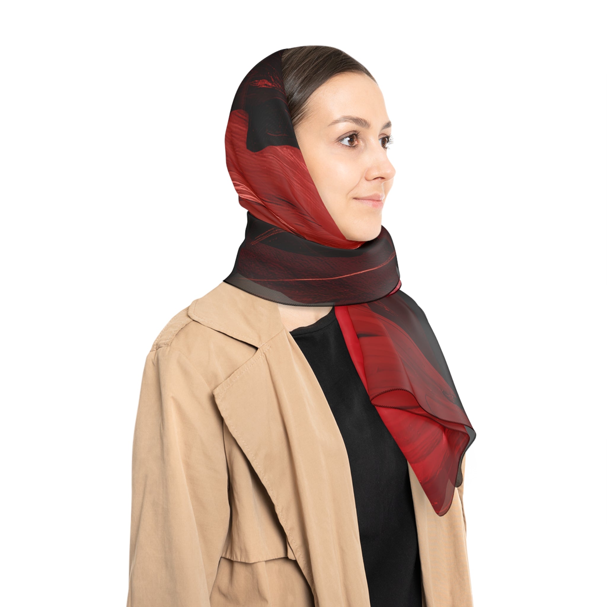 Dark Red Swirl Scarf - Moody Burgundy Art Print Shawl