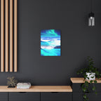 Starry Mountain Sky Canvas Wall Art - Aurora Borealis Decor