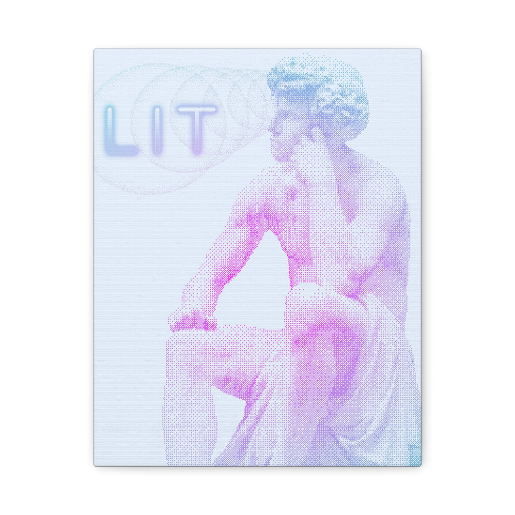 Lit Thinker Canvas Wall Art - Psychedelic Abstract Portrait Decor
