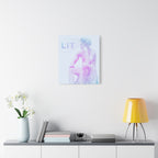 Lit Thinker Canvas Wall Art - Psychedelic Abstract Portrait Decor