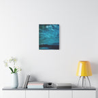 Serene Blue Sunrise Canvas Wall Art - Peaceful Misty Lake Decor