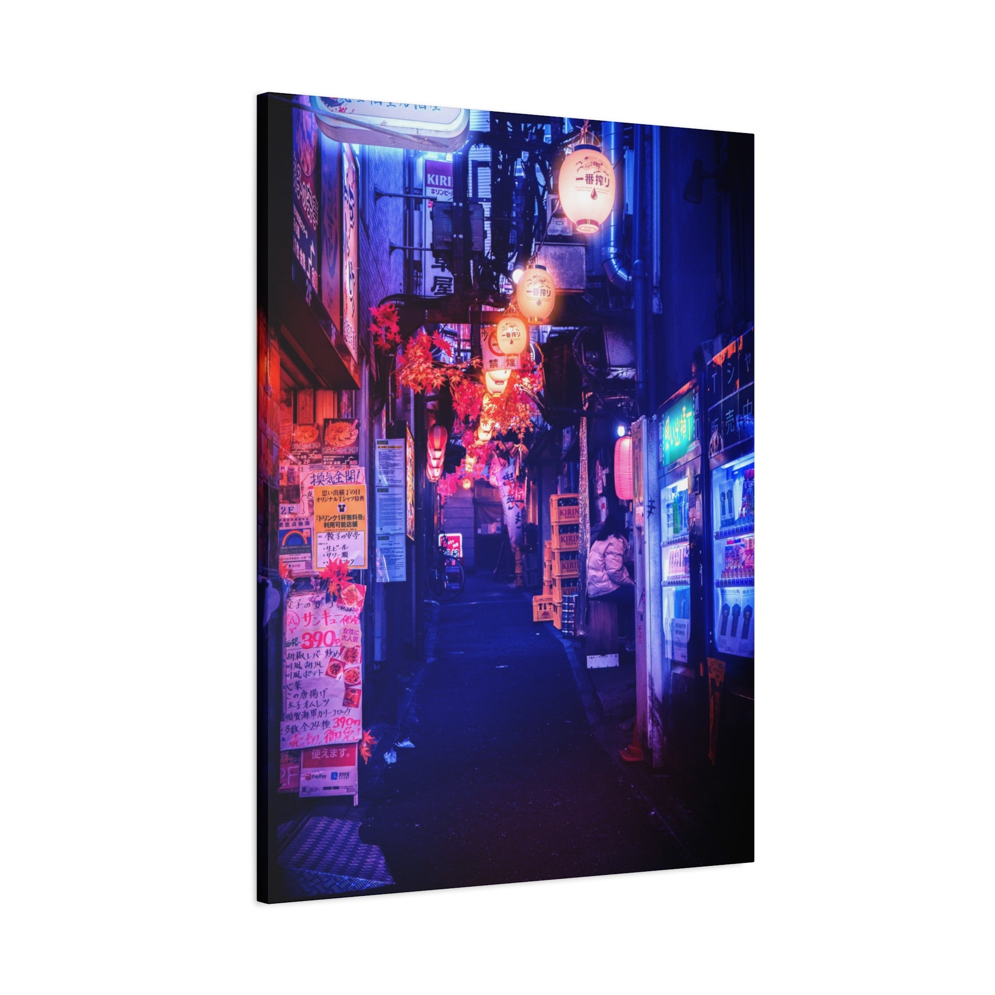 Japanese City Punk FX Canvas Wall Art - Cyberpunk Street Decor