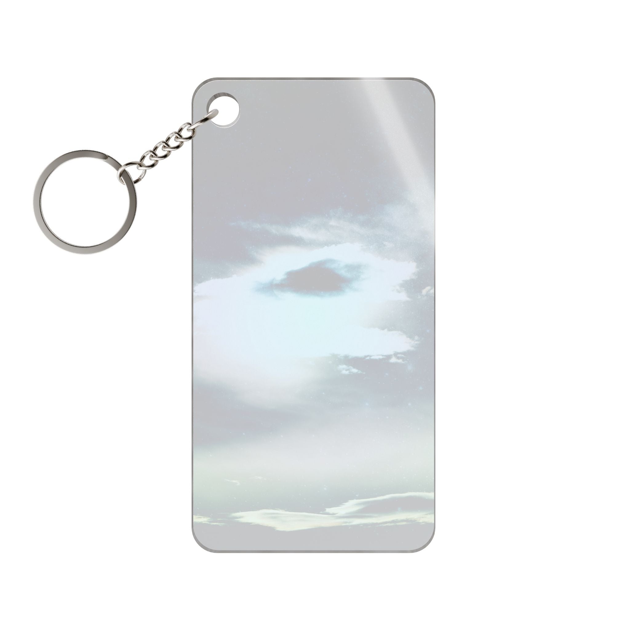 Sunset Space Mountains Acrylic Charm Keychain