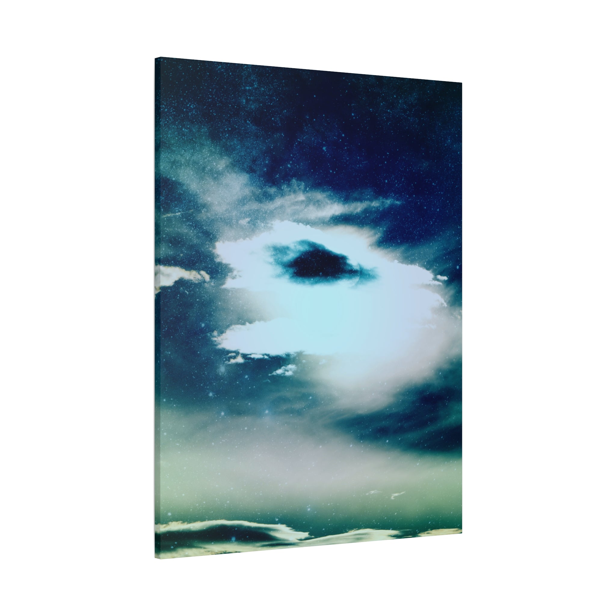 Sunset Space Mountains Canvas Art | Retro Vaporwave Galactic Landscape Wall Decor