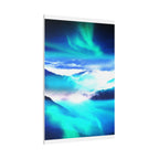 Starry Mountain Sky Canvas Wall Art - Aurora Borealis Decor