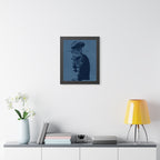 Grey Tabby Cat Framed Poster - Cute Pet Portrait Wall Art