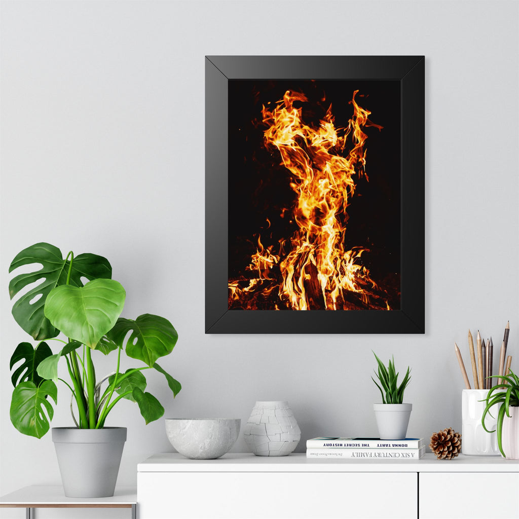 Phoenix Fire Framed Poster - Mythical Fire Bird Wall Art