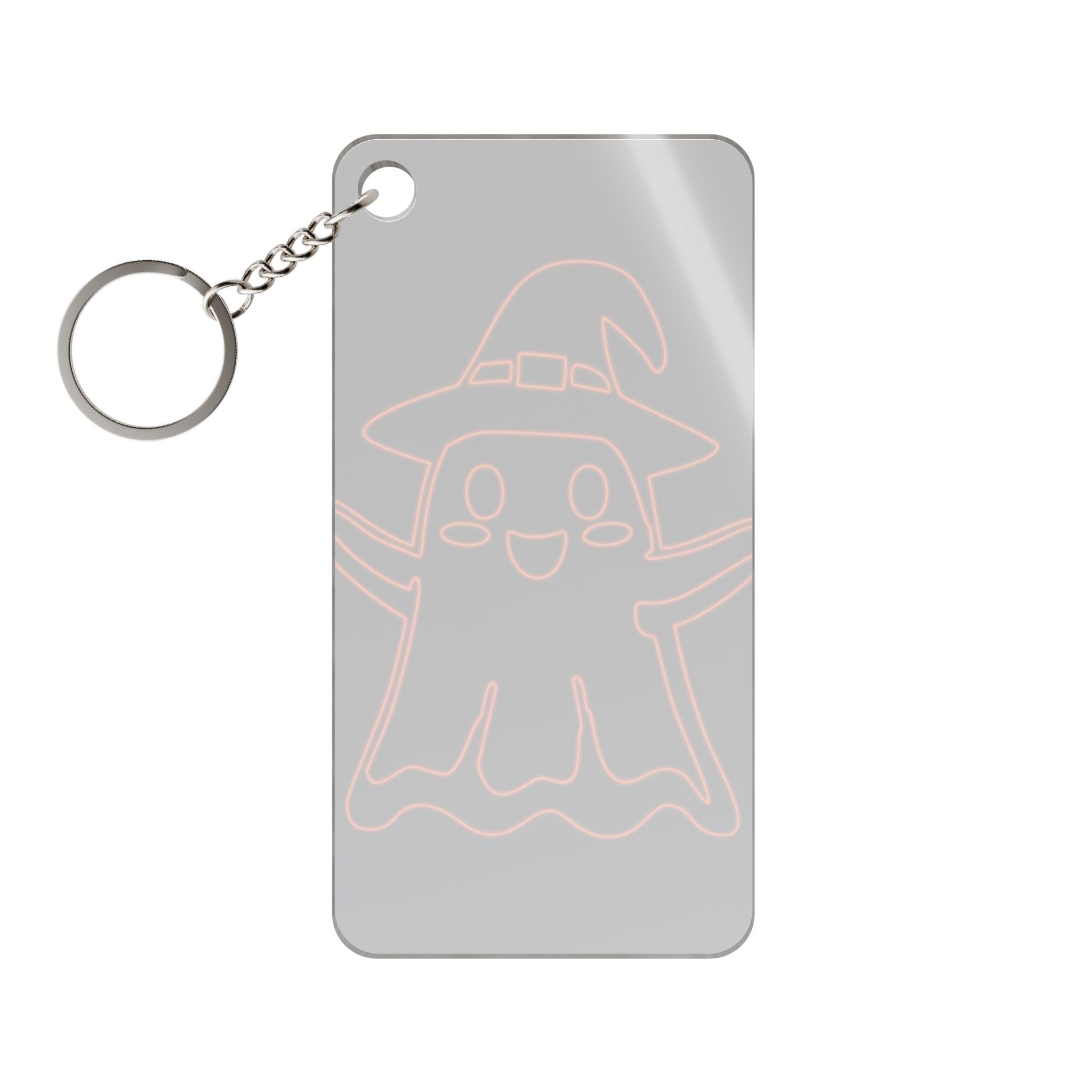 Cute Ghost Keychain - Halloween Acrylic Art Charm