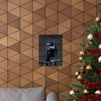 Blue Crow Poster Print - Surreal Raven Bird Art