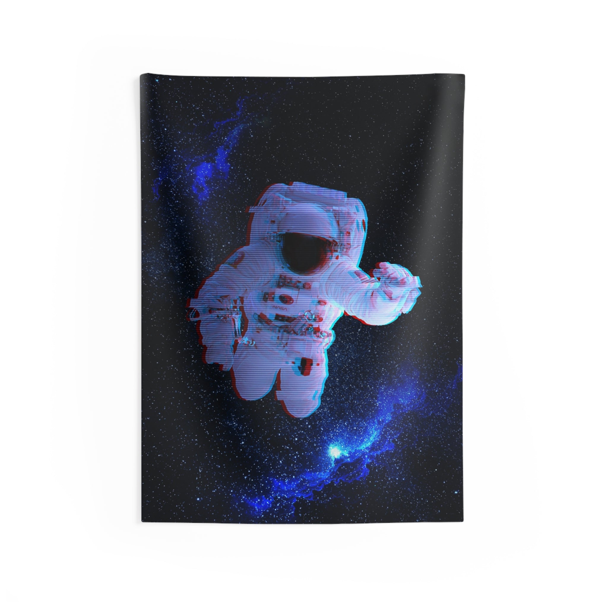Scanline Spaceman Tapestry - Retro CRT Astronaut Wall Hanging