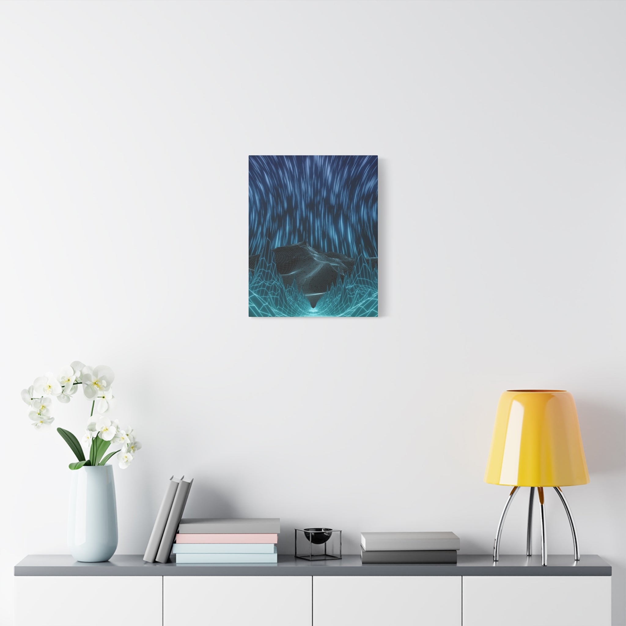 Cyber Wave Escape Canvas Art - Futuristic Neon Synthwave Decor
