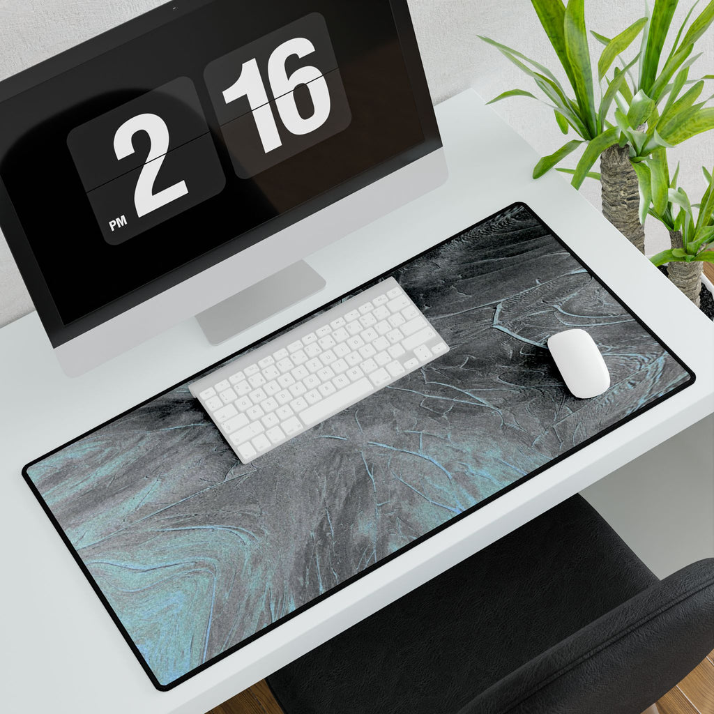 From The Ashes Desk Mat - Black Grey Abstract Mouse Pad