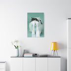 Laser Cat Canvas Wall Art - Funny Sci-Fi Space Feline Decor