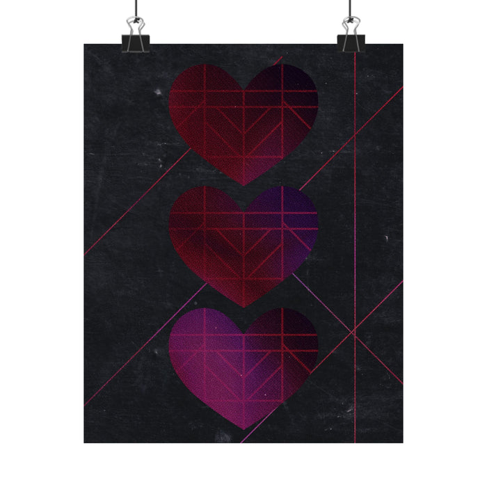 Three Hearts - Level One - Matte Vertical Posters - Stunning Art Prints for Home Decor, Unique Colors & Premium Quality