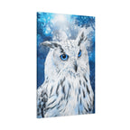 Frost Owl Canvas Wall Art - Winter Animal Fantasy Nature Decor