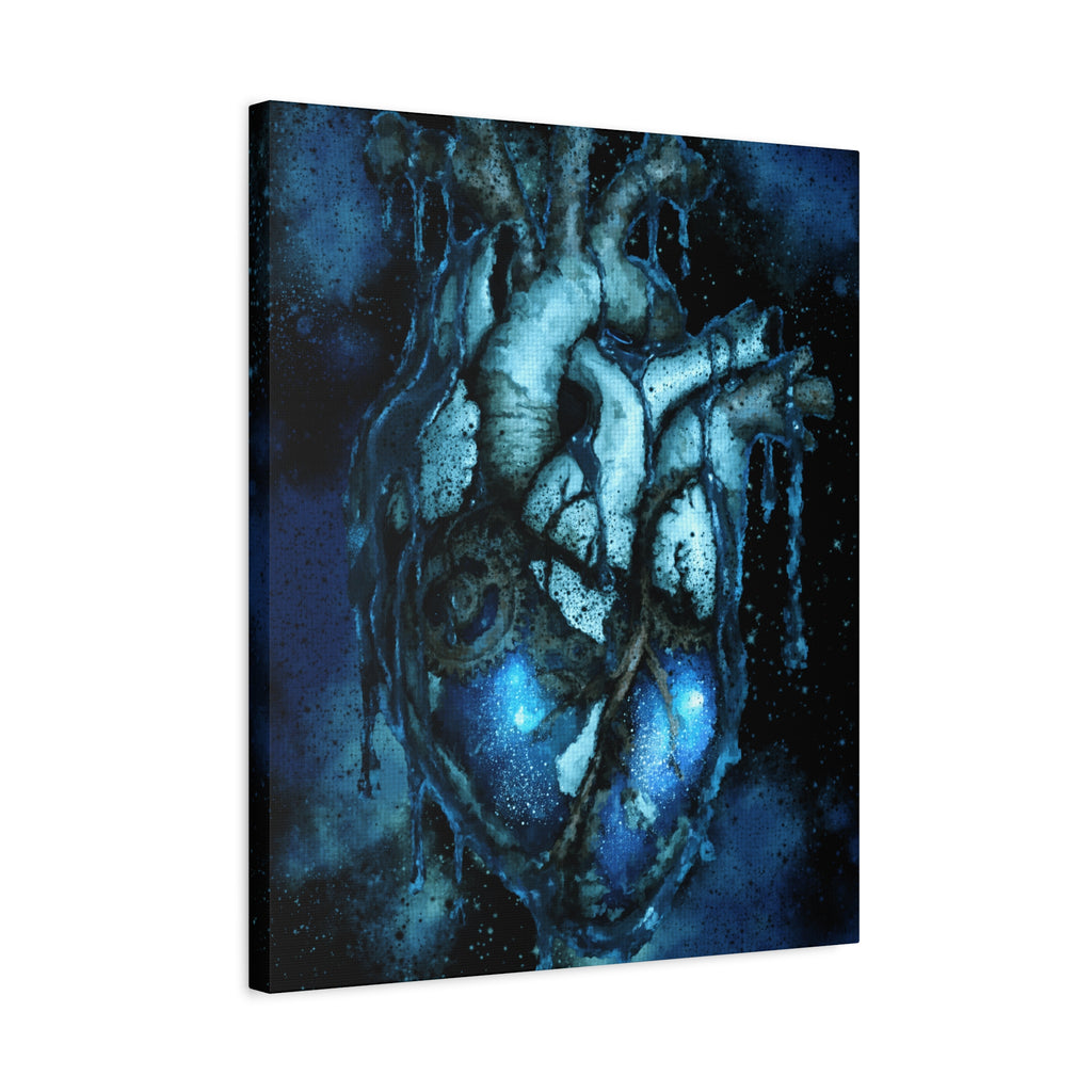 Galaxy Heart Canvas Wall Art - Cosmic Anatomical Space Love Decor