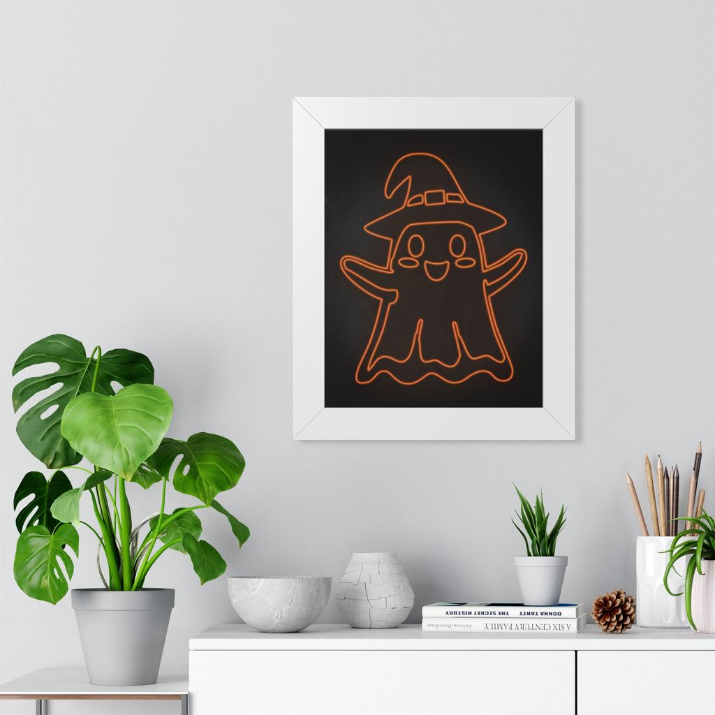 Cute Ghost Framed Poster - Halloween Kids Room Wall Art