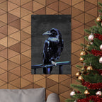 Blue Crow Poster Print - Surreal Raven Bird Art