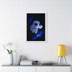 Scanline Spaceman Framed Poster - Retro CRT Astronaut Wall Art