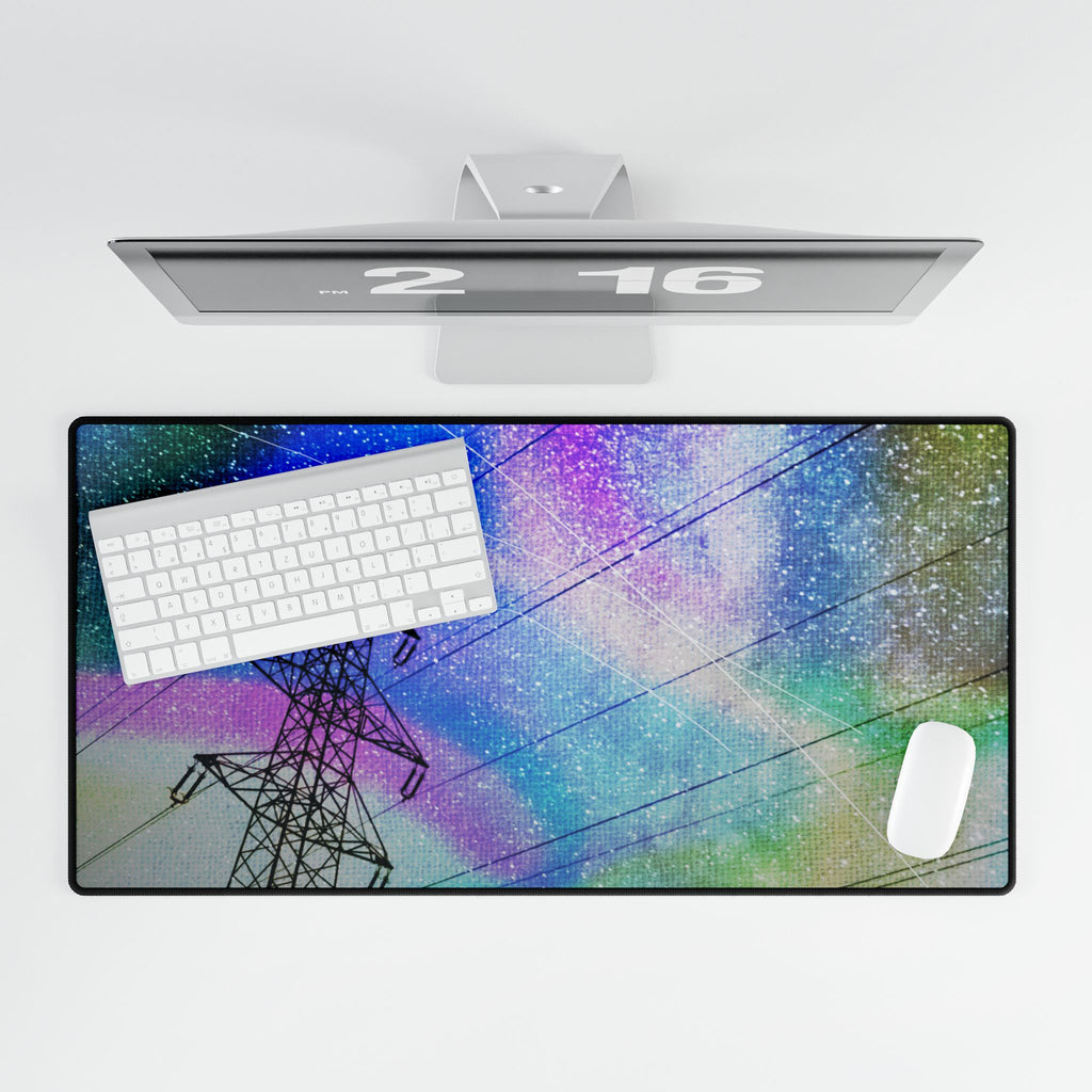 Solar Storm Desk Mat - Cosmic Flare Celestial Explosion Mouse Pad