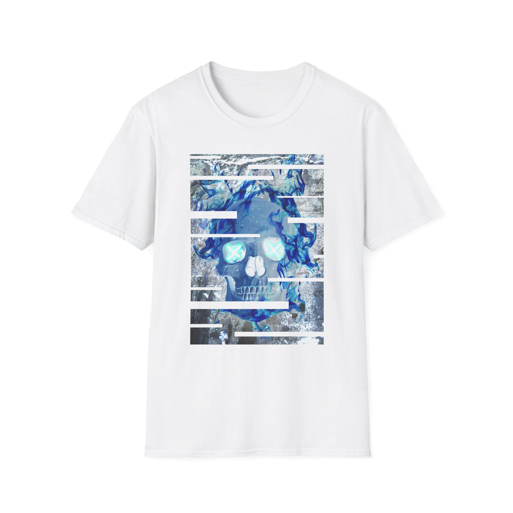 Blue Flame Skull Graphic Tee - Gothic Fire Skull Shirt